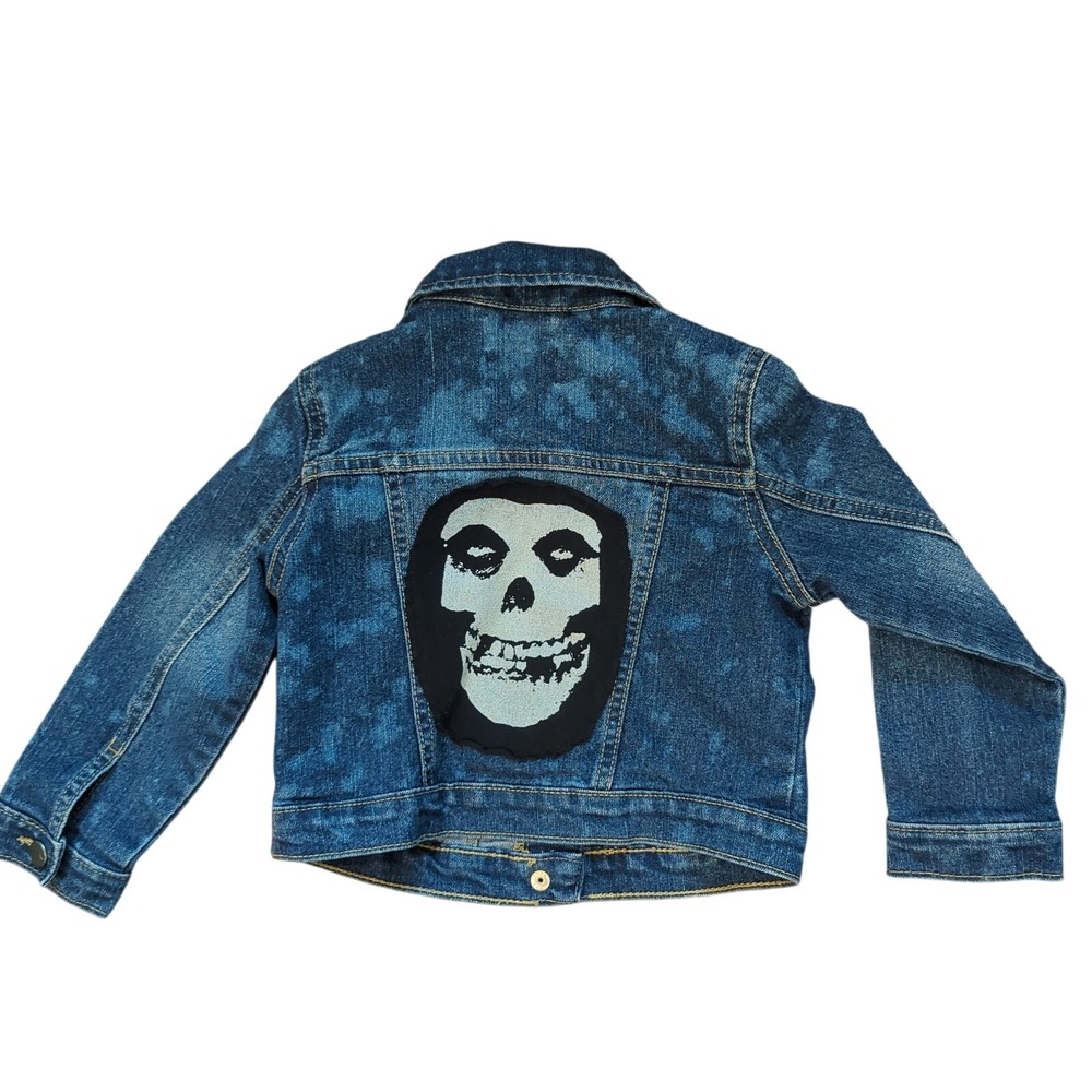 Misfits Jean‎ Jacket Toddler 3T Skull Patch Denim Jacket